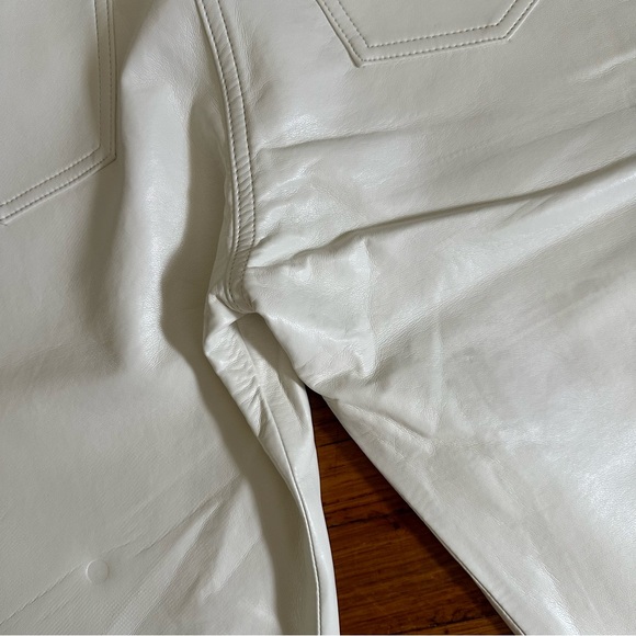 Agolde Recycled Leather Criss Cross Straight white Leather Pants - Picture 14 of 14